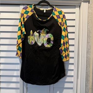 Mardi Gras fitted tee